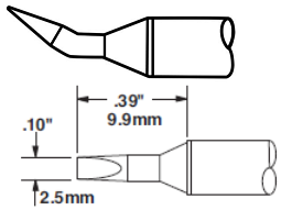 Metcal sttc - 136凿焊料提示墨盒,2.5毫米(0.1 